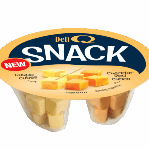 DELI Q SNACK Gouda holenderska kostki i Cheddar Red kostki 100g