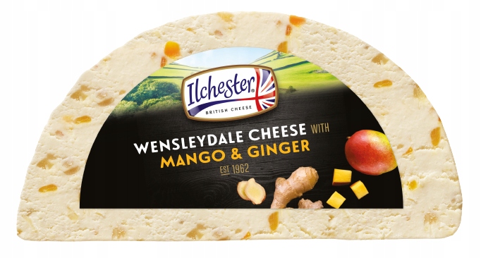 Brytyjski ser Wensleydale z dodatkiem imbiru i mango