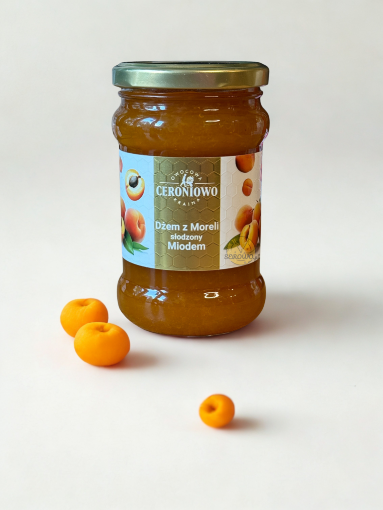 Naturalny Dżem MORELOWY SŁODZONY MIODEM 315g DMOSIŃSKI, CERONIOWO, domowy, tradycyjny